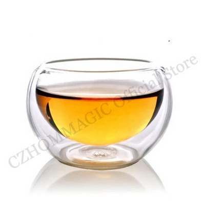 50 ml dvigubos sienelės stiklinis puodelis permatomas rankų darbo karščiui atsparus alaus arbatos gėrimas Kungfu arbatos puodelis MINI viskio puodelis espreso kavos puodeliai