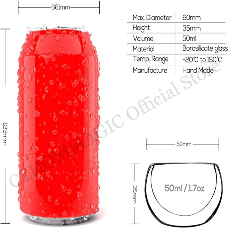 50 ml dvigubos sienelės stiklinis puodelis permatomas rankų darbo karščiui atsparus alaus arbatos gėrimas Kungfu arbatos puodelis MINI viskio puodelis espreso kavos puodeliai