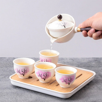 Σετ τσαγιού από πορσελάνη κινέζικο Gongfu Σετ τσαγιέρα Χειροποίητο σετ τσαγιού Φορητό κινέζικο Τελετή Καλό δώρο GungFu Tea Cup Teaware