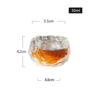 Υψηλής ποιότητας χειροποίητο Liuli Glass Crystal Cup Παχύ ανθεκτικό στη θερμότητα Κύπελλο τσαγιού Kungfu Μικρό Ιαπωνικό ποτήρι κρασιού