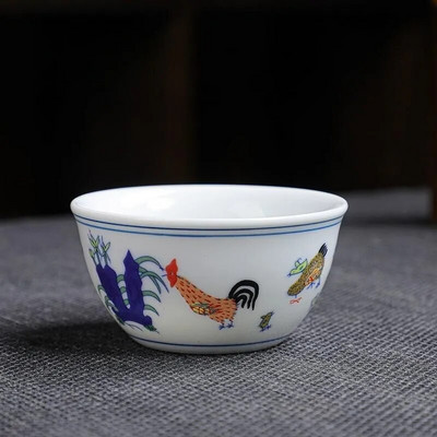 1vnt kelių spalvų vištienos dubenėlio puodelis Keraminis arbatos dubuo kinų stiliaus buitinis arbatos puodelis arbatos ruošimo įrankiai Kung Fu arbatos rinkinys