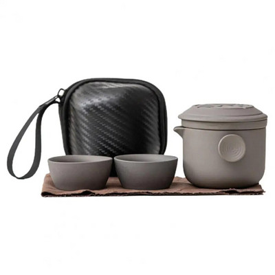Lauko rinkinys Nešiojamas kelioninis arbatos rinkinys su aukštai temperatūrai atspariais keraminiais arbatos puodeliais, idealiai tinka keliaujantiems arbatos mėgėjams Nešiojama arbata