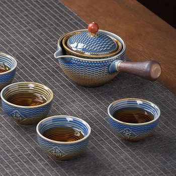 Κεραμική Τσαγιέρα Κινέζικου Gongfu Tea Pot 160ml Tea Maker Infuser 360 Rotation Single Pot Portable Chinese Gongfu Tea Supplies