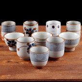Δημιουργικό ρετρό ιαπωνικό στυλ Κεραμικό φλιτζάνι σούπας Χοντρό κεραμικό ζωγραφισμένο στο χέρι δικτυωτό μοτίβο Φλιτζάνι τσαγιού Φλιτζάνι καφέ Κύπελλο κρασιού Ποτό