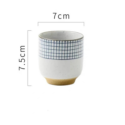 Δημιουργικό ρετρό ιαπωνικό στυλ Κεραμικό φλιτζάνι σούπας Χοντρό κεραμικό ζωγραφισμένο στο χέρι δικτυωτό μοτίβο Φλιτζάνι τσαγιού Φλιτζάνι καφέ Κύπελλο κρασιού Ποτό