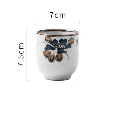 Δημιουργικό ρετρό ιαπωνικό στυλ Κεραμικό φλιτζάνι σούπας Χοντρό κεραμικό ζωγραφισμένο στο χέρι δικτυωτό μοτίβο Φλιτζάνι τσαγιού Φλιτζάνι καφέ Κύπελλο κρασιού Ποτό