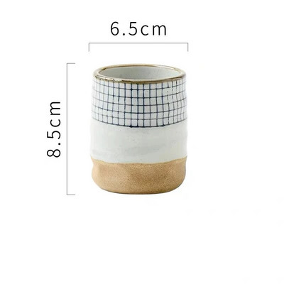 Δημιουργικό ρετρό ιαπωνικό στυλ Κεραμικό φλιτζάνι σούπας Χοντρό κεραμικό ζωγραφισμένο στο χέρι δικτυωτό μοτίβο Φλιτζάνι τσαγιού Φλιτζάνι καφέ Κύπελλο κρασιού Ποτό