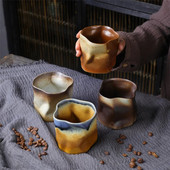 Φλιτζάνι ακανόνιστου στριφτού σχήματος 9,47oz/280ml Κεραμικό φλιτζάνι καφέ χωρίς λαβή Πολυχρωματικές κούπες δημιουργικής κεραμικής Φλιτζάνια καφέ ρετρό