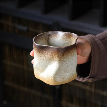 Φλιτζάνι ακανόνιστου στριφτού σχήματος 9,47oz/280ml Κεραμικό φλιτζάνι καφέ χωρίς λαβή Πολυχρωματικές κούπες δημιουργικής κεραμικής Φλιτζάνια καφέ ρετρό