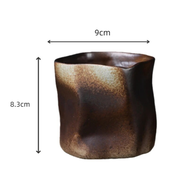 Φλιτζάνι ακανόνιστου στριφτού σχήματος 9,47oz/280ml Κεραμικό φλιτζάνι καφέ χωρίς λαβή Πολυχρωματικές κούπες δημιουργικής κεραμικής Φλιτζάνια καφέ ρετρό