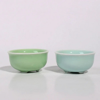 50 мл порцеланова китайска керамична кунг-фу чаша за чай Celadon Azure/Green Creative Carp Goldfish Small Teacup Drinkware на едро