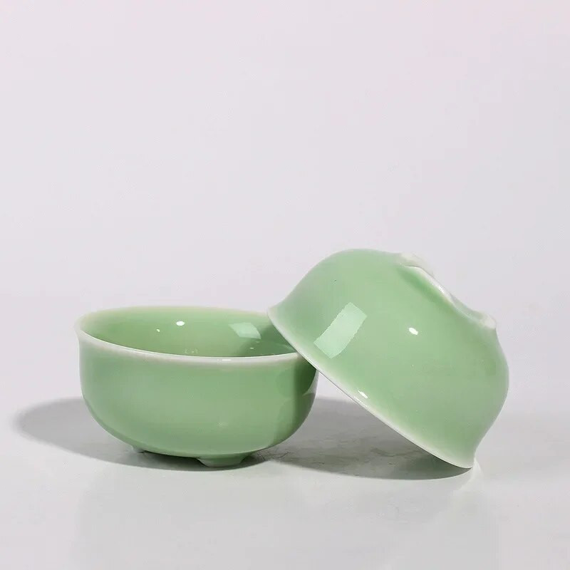 50 ml porcelianinis kiniškas keraminis KungFu arbatos puodelis Celadon Azure/Green Creative Carp Goldfish mažas arbatinis puodelis Gėrimų didmeninė prekyba