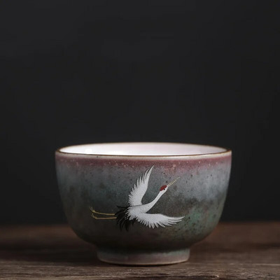CHANSHOVA Φλιτζάνι τσαγιού σε παραδοσιακό κινέζικο στυλ Μοτίβο ιπτάμενου γερανού Ρετρό κεραμικό φλιτζάνι τσαγιού Φλιτζάνι καφέ Κίνα Χονδρόκοκκο κύπελλα κεραμικής H571