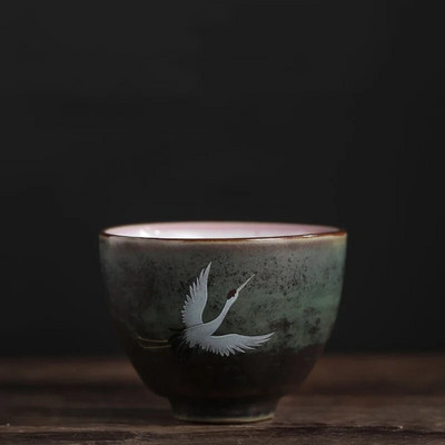 CHANSHOVA Φλιτζάνι τσαγιού σε παραδοσιακό κινέζικο στυλ Μοτίβο ιπτάμενου γερανού Ρετρό κεραμικό φλιτζάνι τσαγιού Φλιτζάνι καφέ Κίνα Χονδρόκοκκο κύπελλα κεραμικής H571