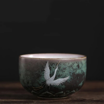 CHANSHOVA Φλιτζάνι τσαγιού σε παραδοσιακό κινέζικο στυλ Μοτίβο ιπτάμενου γερανού Ρετρό κεραμικό φλιτζάνι τσαγιού Φλιτζάνι καφέ Κίνα Χονδρόκοκκο κύπελλα κεραμικής H571