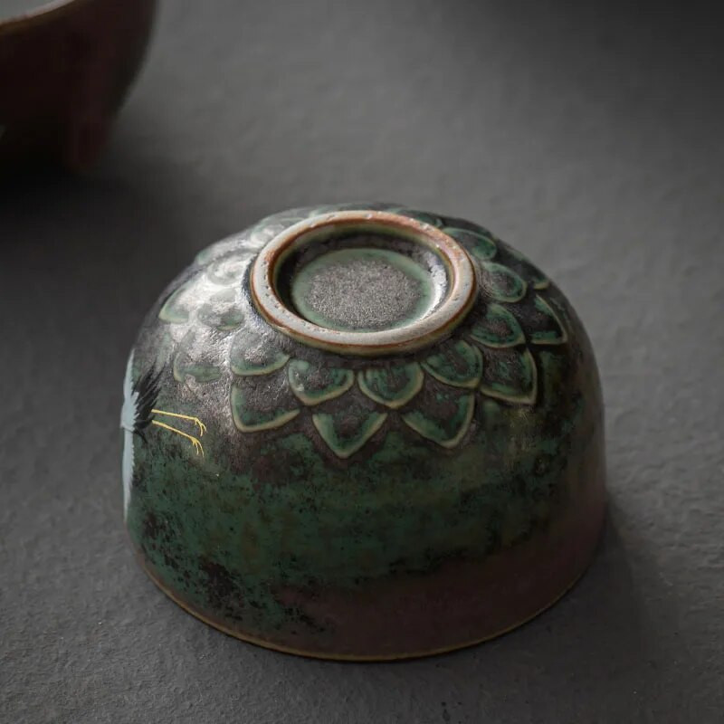 CHANSHOVA Φλιτζάνι τσαγιού σε παραδοσιακό κινέζικο στυλ Μοτίβο ιπτάμενου γερανού Ρετρό κεραμικό φλιτζάνι τσαγιού Φλιτζάνι καφέ Κίνα Χονδρόκοκκο κύπελλα κεραμικής H571