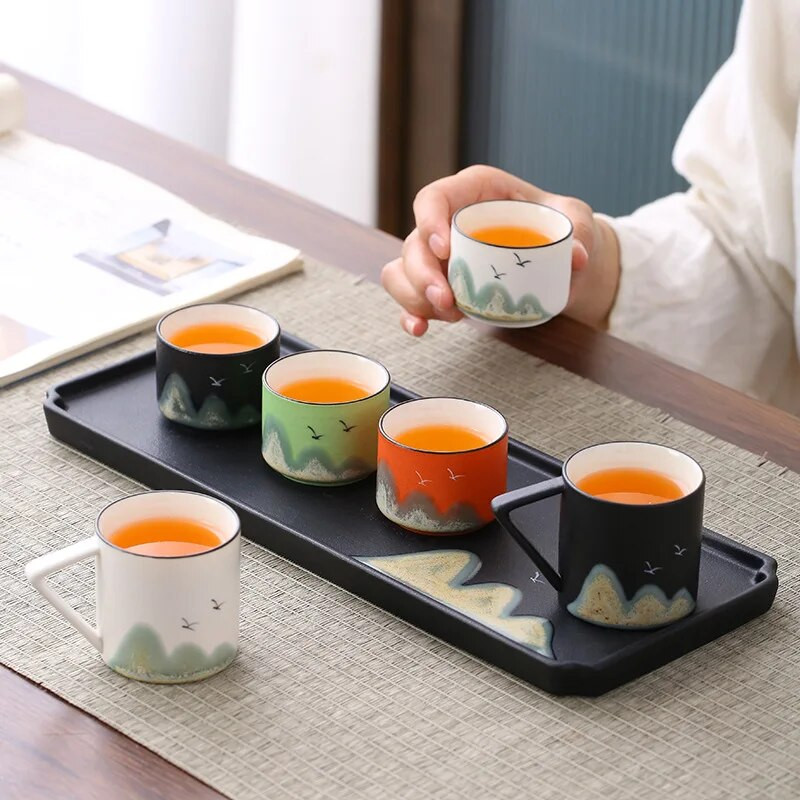 1 komad planinske keramičke kung fu šalice za čaj u kineskom stilu Kreativne šalice za espresso od keramike Porculanska šalica za kavu Popodnevna šalica za čaj