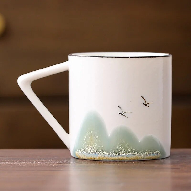 1 komad planinske keramičke kung fu šalice za čaj u kineskom stilu Kreativne šalice za espresso od keramike Porculanska šalica za kavu Popodnevna šalica za čaj