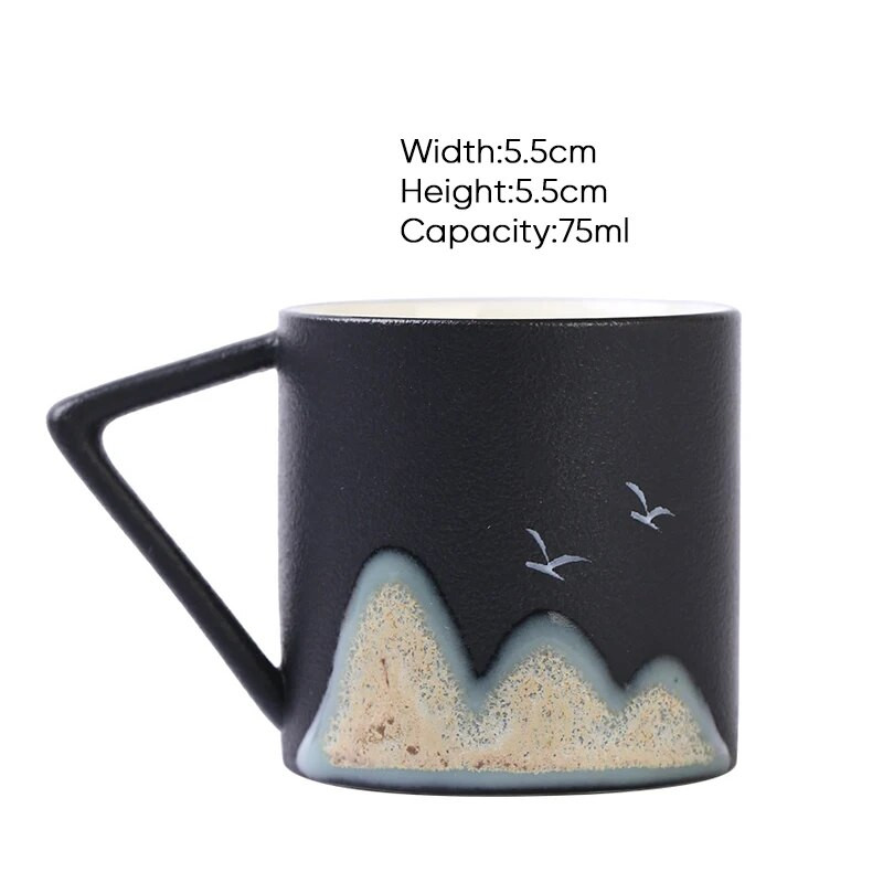 1 komad planinske keramičke kung fu šalice za čaj u kineskom stilu Kreativne šalice za espresso od keramike Porculanska šalica za kavu Popodnevna šalica za čaj