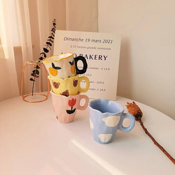 250ML Hand Pinch Cup Cute Bear Coffee Milk Drinks Κούπα Creative Irregular Cloud Ceramic Couple Water Cup Πρωινό δώρο μαθητή