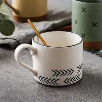 Скандинавски ръчно рисувани керамични чаши Креативна закуска Чаша за кафе Двойка Чаша за вода Чаши за мляко Чаши за чай Подарък Чаши за декорация на дома