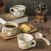 Căni Retro Ceramică Cana de cafea Gospodărie Birou Cupă de apă Imprimare creativă Bucătărie Acasă Bucătărie Practică Creativă