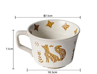 Căni Retro Ceramică Cana de cafea Gospodărie Birou Cupă de apă Imprimare creativă Bucătărie Acasă Bucătărie Practică Creativă