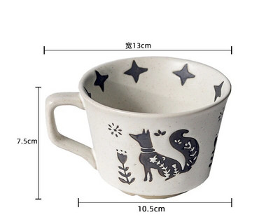 Căni Retro Ceramică Cana de cafea Gospodărie Birou Cupă de apă Imprimare creativă Bucătărie Acasă Bucătărie Practică Creativă