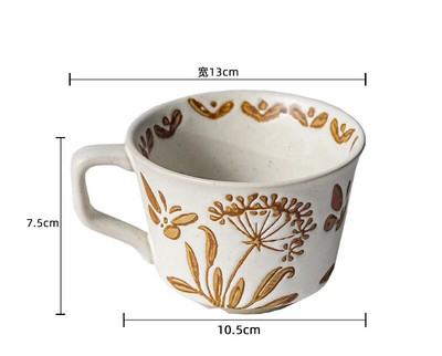 Căni Retro Ceramică Cana de cafea Gospodărie Birou Cupă de apă Imprimare creativă Bucătărie Acasă Bucătărie Practică Creativă