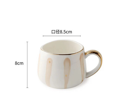 380ml Nordic Creative Puodelis Rankomis dažytas geometriniais dryžiais banguotu pilvu Keraminis pusryčių pieno puodelis Dot Style Lovers kavos puodelis