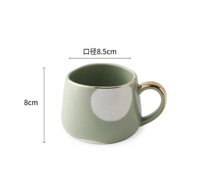 380ml Nordic Creative Puodelis Rankomis dažytas geometriniais dryžiais banguotu pilvu Keraminis pusryčių pieno puodelis Dot Style Lovers kavos puodelis