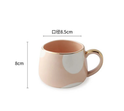 380ml Nordic Creative Puodelis Rankomis dažytas geometriniais dryžiais banguotu pilvu Keraminis pusryčių pieno puodelis Dot Style Lovers kavos puodelis