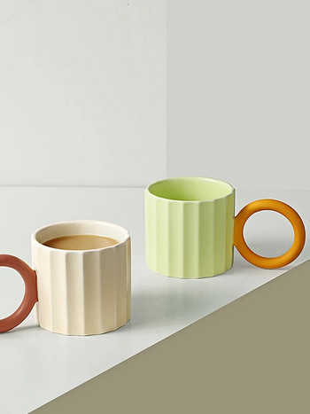 Ръчно изработена керамична чаша за кафе Скандинавски персонализирани чаши за чай и мляко Творчески чаши за двойки Офис Кухня Съдове за напитки Кафе Подарък за любител на чай