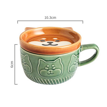 Симпатична котка, керамична чаша за кафе, чинийка, карикатура на животни, занаяти, закуска, чаша за мляко, релефна чаша за кафе, принадлежности за следобеден чай