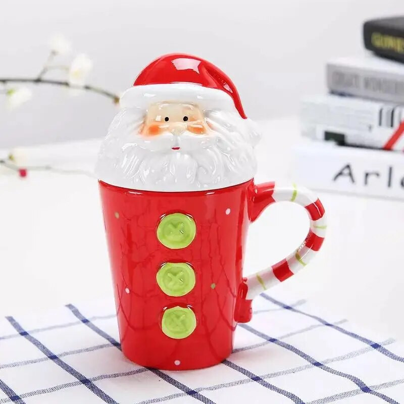 Căni de Crăciun 3D cu capac Elk/om de zăpadă/pinguin/Moș Crăciun Căni de cafea Căni de lapte Căni de ceai Thermos Sticlă de apă Cadou de Crăciun