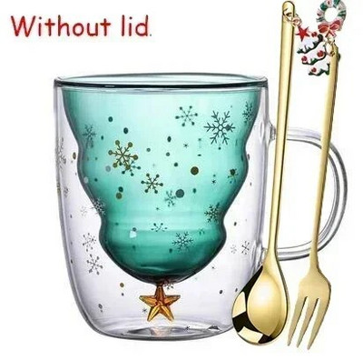 Χαριτωμένα κούπες 3D χριστουγεννιάτικο δέντρο ελάφια Κούπα καφέ τσαγιού φλιτζάνι γάλα Ποτήρια διπλού τοίχου μονωμένο φλιτζάνι εσπρέσο Τα καλύτερα προσωπικά δώρα γραφείου