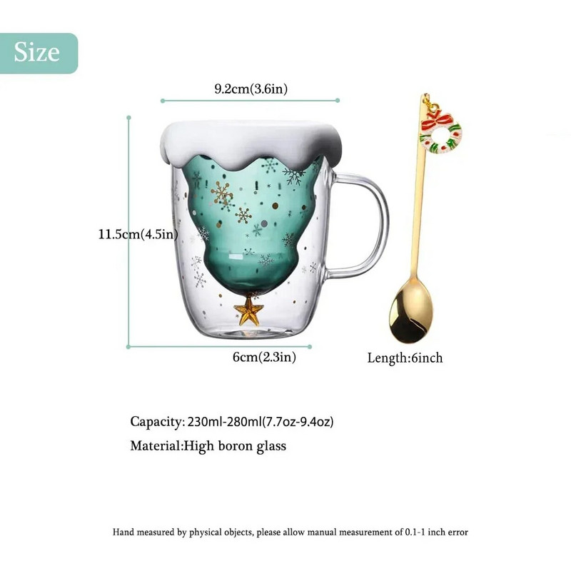 Χαριτωμένα κούπες 3D χριστουγεννιάτικο δέντρο ελάφια Κούπα καφέ τσαγιού φλιτζάνι γάλα Ποτήρια διπλού τοίχου μονωμένο φλιτζάνι εσπρέσο Τα καλύτερα προσωπικά δώρα γραφείου