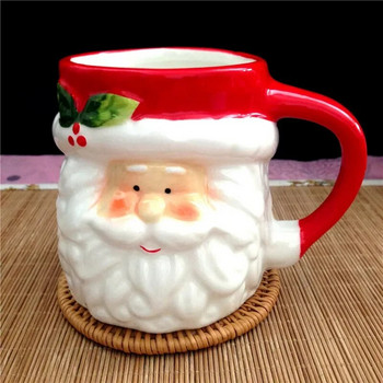 Творческа коледна керамична чаша карикатура Дядо Коледа снежен човек лос двойка пингвин чаши домакинска посуда чаша момиче момче подарък