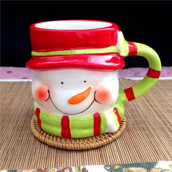 Творческа коледна керамична чаша карикатура Дядо Коледа снежен човек лос двойка пингвин чаши домакинска посуда чаша момиче момче подарък