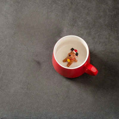 Kalėdinis keraminis mielas puodelis vidinis 3D Kalėdų Senelis Sniego senelis Briedis Meškiukas Gyvūnas Kavos Pieno Vandens puodelis Kalėdų vakarėlio dovana namų reikmenims