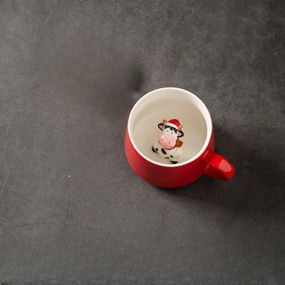 Kalėdinis keraminis mielas puodelis vidinis 3D Kalėdų Senelis Sniego senelis Briedis Meškiukas Gyvūnas Kavos Pieno Vandens puodelis Kalėdų vakarėlio dovana namų reikmenims