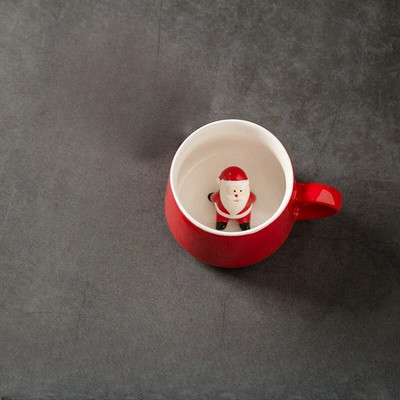Kalėdinis keraminis mielas puodelis vidinis 3D Kalėdų Senelis Sniego senelis Briedis Meškiukas Gyvūnas Kavos Pieno Vandens puodelis Kalėdų vakarėlio dovana namų reikmenims