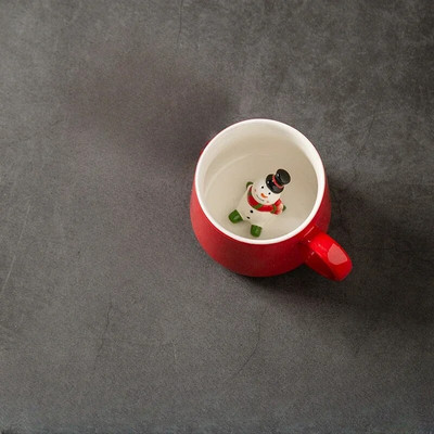 Kalėdinis keraminis mielas puodelis vidinis 3D Kalėdų Senelis Sniego senelis Briedis Meškiukas Gyvūnas Kavos Pieno Vandens puodelis Kalėdų vakarėlio dovana namų reikmenims