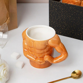 Творчески керамични чаши Pectorales Домашна закуска Мляко Чаша за кафе Чаши за вода Момчета Фитнес треньор Забавен подарък Чаши Празничен подарък