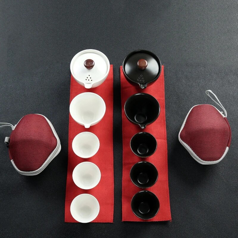 Φορητό σετ τσαγιού εξωτερικού χώρου για καφέ ταξιδιού Teaware με τσάντα αποθήκευσης Τσαγιέρα Φλυτζάνι τσαγιού Κινέζικο Kung Fu Tea Σετ Βραστήρας για gaiwan Teapo