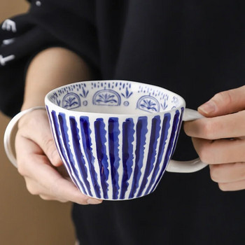 Ръчно рисувани керамични чаши с неправилна форма, подходящи за микровълнова фурна, подходящи за съдомиялна скандинавска креативна, ръчно изработени чаши за кафе, чай, мляко, съдове и прибори, подарък