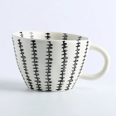 Rankomis dažyti netaisyklingos formos keraminiai puodeliai Mikrobangų krosnelėje Indaplovėje Saugus Nordic Creative Rankų darbo kavos arbatos Pieno puodeliai Gėrimų indai Dovana