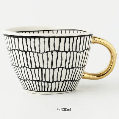 Rankomis dažyti netaisyklingos formos keraminiai puodeliai Mikrobangų krosnelėje Indaplovėje Saugus Nordic Creative Rankų darbo kavos arbatos Pieno puodeliai Gėrimų indai Dovana