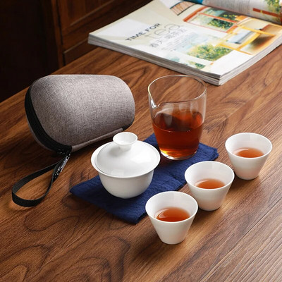 Reisiteekomplektid kandekott Quick Kettle Cup Kung Fu teekannu teetassi kaas Kauss tassi teepurgid Kung Fu teekomplekt Tasuta kohaletoimetamine