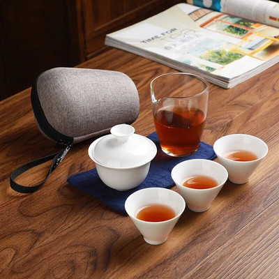 Reisiteekomplektid kandekott Quick Kettle Cup Kung Fu teekannu teetassi kaas Kauss tassi teepurgid Kung Fu teekomplekt Tasuta kohaletoimetamine